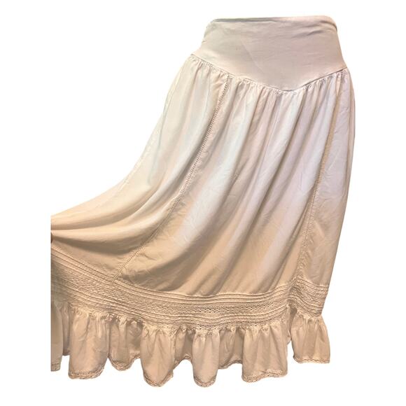 American Eagle Outfitters Dresses & Skirts - American Eagle white cotton lace ruffle maxi skirt cottage prairie Western Sm.